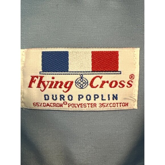 Flying Cross Mens 3XL Short Sleeve Duro Poplin Shirt Blue Polyester/Cotton - Picture 2 of 7
